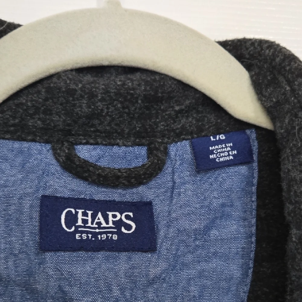 Chaps Charcoal Plaid Men's Shirt Jacket